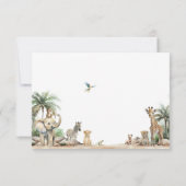 Jungle Safari Animaux Mots de la sagesse Carte (Dos)
