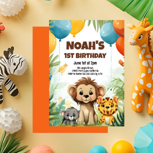 Jungle Safari Anniversaire de fête Invitation pour