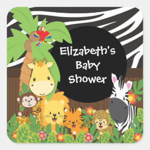 Jungle Safari Baby Animaux Stickers Baby shower