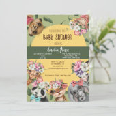 Jungle Safari Baby shower animal Invitation Postca (Debout devant)