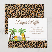 Jungle Safari Baby shower Déchets Carte Raffle (Devant / Derrière)