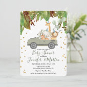 Jungle Safari Baby shower garçon Invitation (Debout devant)