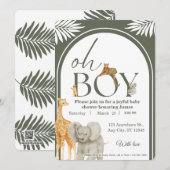 Jungle Safari Baby Shower Invitation (Devant / Derrière)