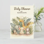 Jungle Safari Baby Shower Invitations (Debout devant)