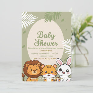 Jungle Safari Baby Shower Uitnodiging