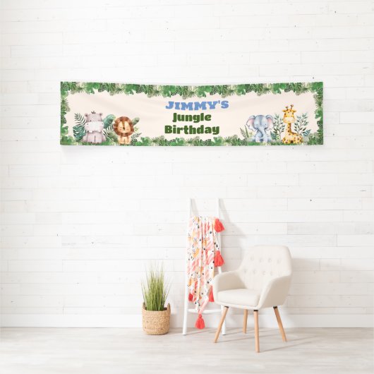 Jungle Safari Bannière d'anniversaire (Insitu)