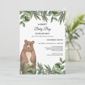 Jungle Safari Bear Boy Baby shower Invitation (Debout devant)