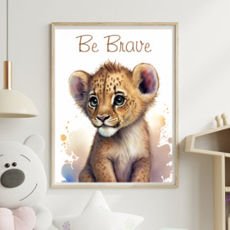 Jungle Safari bébé Poster de animal Lion