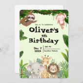 Jungle Safari Birthday Invitation (Devant / Derrière)