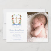 Jungle Safari Crest Photo Baptême Invitation (Devant)