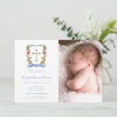 Jungle Safari Crest Photo Baptême Invitation (Debout devant)