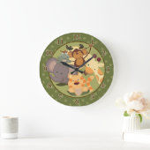 Jungle Safari Dark Green Wall Horloge (Maison)