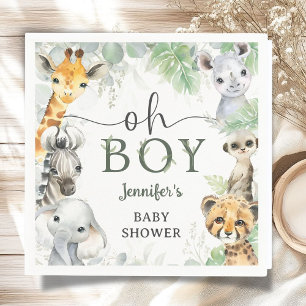 Jungle Safari Dieren Baby Shower Jongen Baby Showe Servet