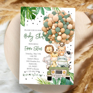 Jungle Safari Dieren Baby Shower Kaart