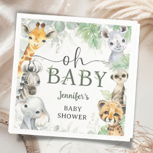 Jungle Safari Dieren Baby Shower Oh Baby Servet