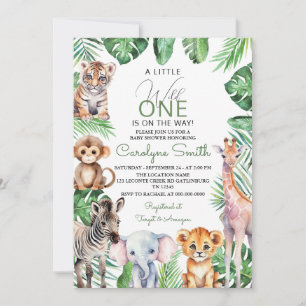 Jungle Safari Dieren Groene Baby Shower Kaart