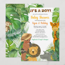 Jungle Safari Dieren Jongens Baby Shower