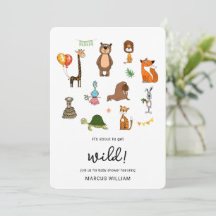 Jungle Safari Dieren Rustieke Wilde Baby Shower Kaart