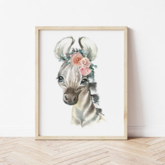 Jungle Safari Dierenkinderkamer Kunst, Waterverf Z Poster