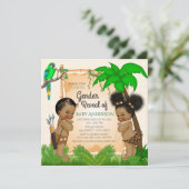 Jungle Safari Ethnic Gender Reveillez Invitations (Debout devant)