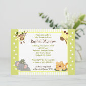 Jungle Safari Friends 5x7 Baby shower Invitation (Debout devant)