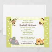 Jungle Safari Friends 5x7 Baby shower Invitation (Devant / Derrière)