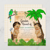 Jungle Safari Genre Révéler Invitations (Devant / Derrière)