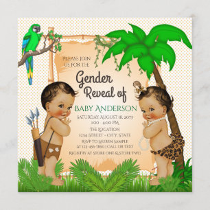 Jungle Safari Genre Révéler Invitations