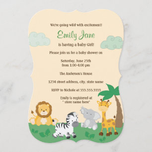 Jungle Safari Geslacht Onzijdige Baby Shower Uitno Kaart