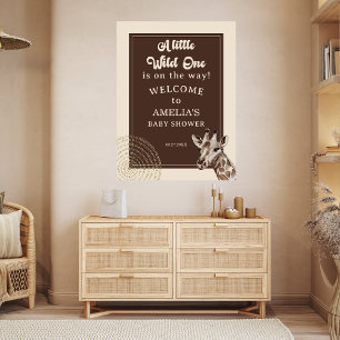 Jungle Safari Giraffe Baby Shower Welkom Poster