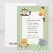 Jungle Safari Green 5x7 Baby Shower Invitations (Devant / Derrière)