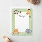 Jungle Safari Green Flat Merci cartes (Devant/Arrière en situation)