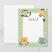 Jungle Safari Green Flat Merci cartes (Devant / Derrière)