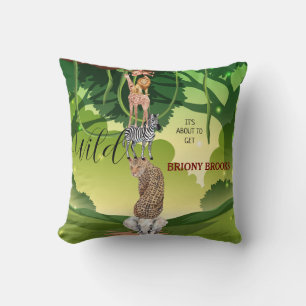 Jungle Safari "Het Gaat Wild Worden" Baby Shower Kussen