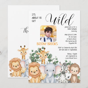 Jungle Safari "Het Gaat Wilde" Baby Shower Kaart