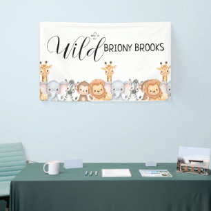 Jungle Safari "Het wordt wild" Baby Shower Spandoek