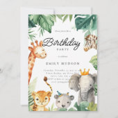 Jungle Safari Invitation Anniversaire (Devant)