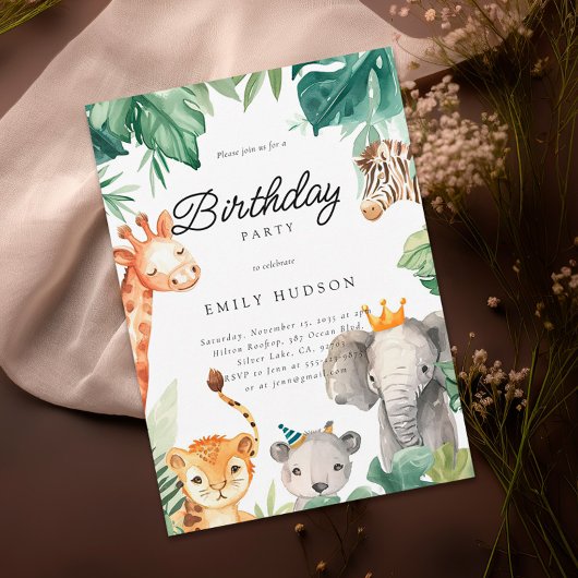 Jungle Safari Invitation Anniversaire