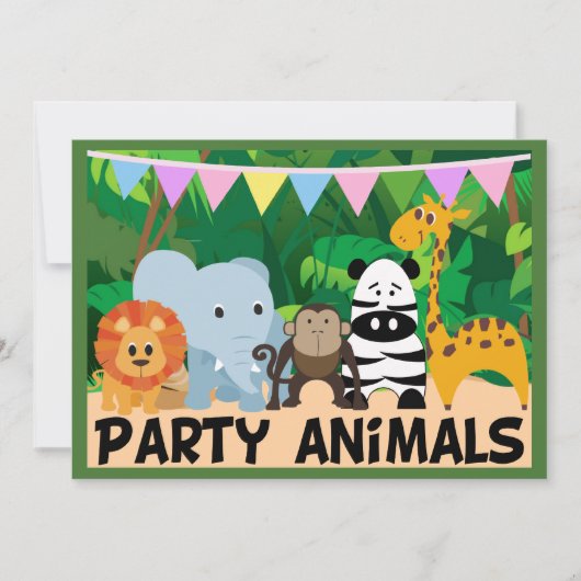 Jungle Safari Invitations d'anniversaire (Devant)