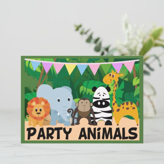 Jungle Safari Invitations d'anniversaire (Debout devant)
