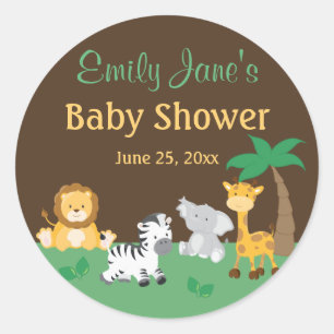 Jungle Safari Jongen Baby Shower Stickers