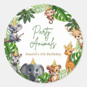 Jungle Safari Kids Birthday Party Stickers (Devant)