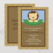 Jungle Safari Lion Anniversaire Fête Invitations (Devant / Derrière)