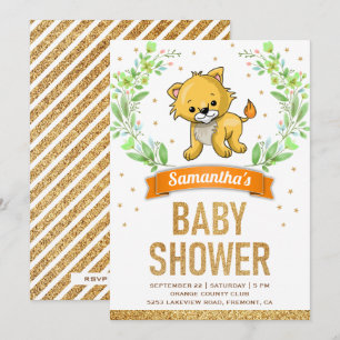 Jungle Safari Mooie Leeuw Baby Shower Kaart