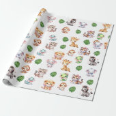 Jungle Safari Motif papier cadeau enveloppement  (Déroulé)