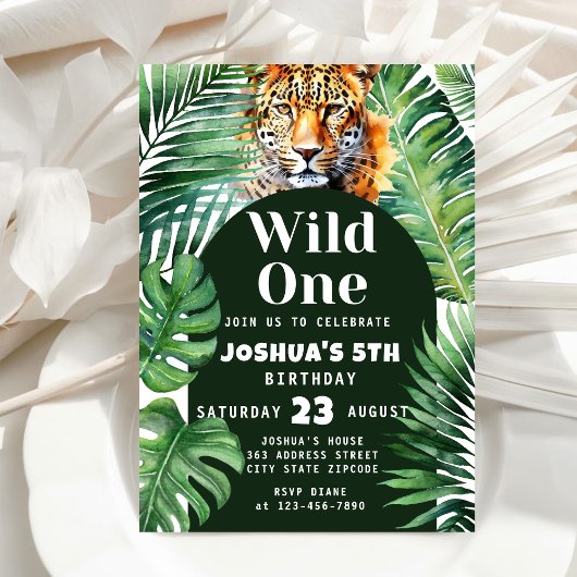 Jungle Safari Thème Anniversaire Fête Invitation