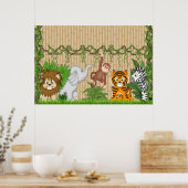 Jungle Singe Tigre Papier Peint Murale Poster pour (Cuisine)