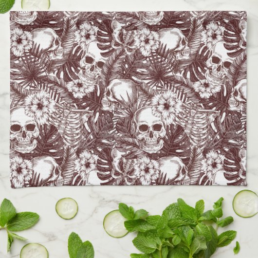 Jungle Skulls Serviette de cuisine (Plié)