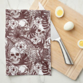 Jungle Skulls Serviette de cuisine (Quart Plié)