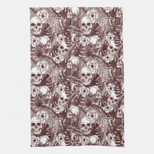 Jungle Skulls Serviette de cuisine (Vertical)